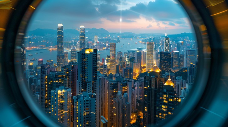 Airplane above a city for affordable flight destinations