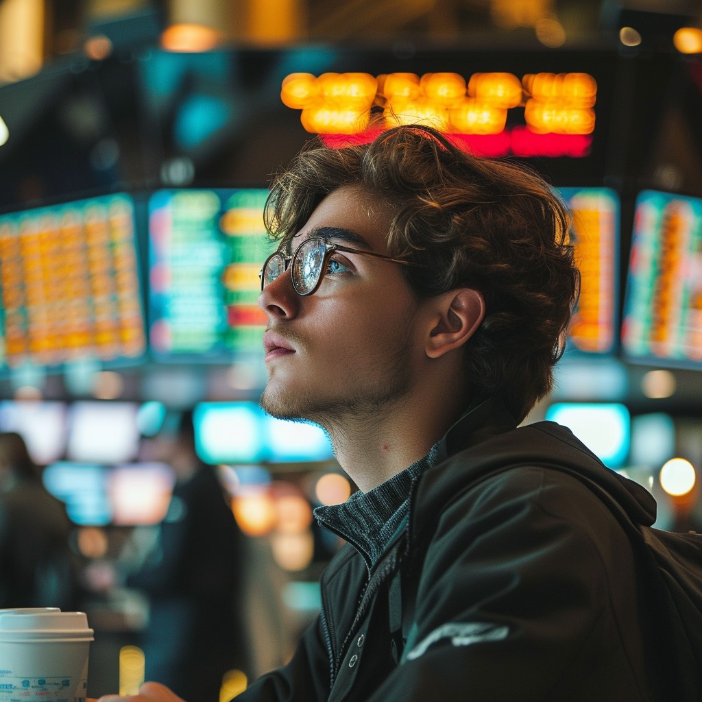 Modern airport terminal for cheap flight planning